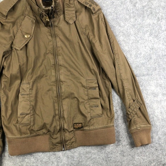 G Star Raw Astron Art Bomber Jacket Size Medium Womens Distressed Olive - Picture 5 of 9
